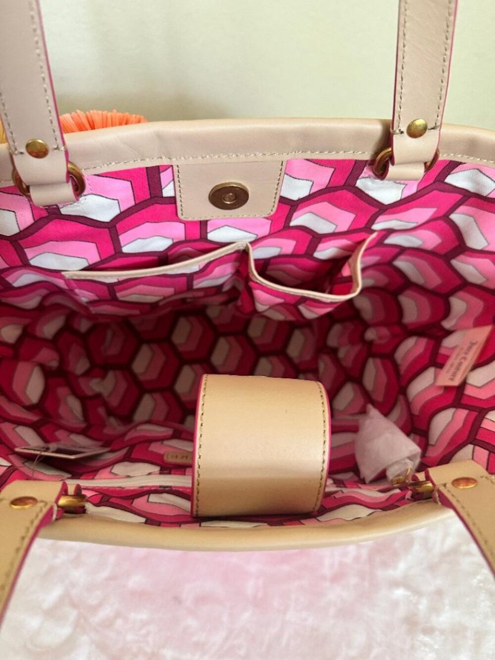 NWT JUICY COUTURE LYNN NORTH SHORE STRAW TOTE/BUCKET BAG  $198 MSRP - Picture 6 of 8